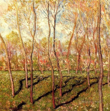 地味なシーン Painting - ベネクール二世クロード・モネの冬景色の木々